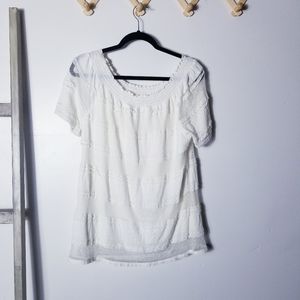 TIME AND TRU WHITE BLOUSE WITH LINING SIZE LARGE